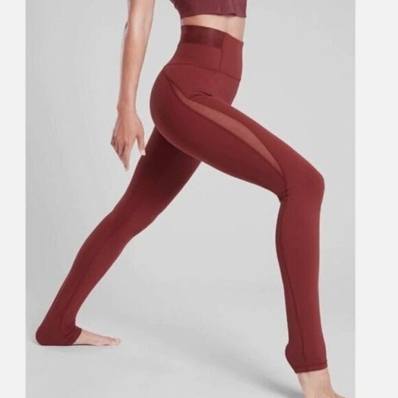 Athleta Pants - Athleta Aura Heel Tight Maple Red High Waisted Pants Powervita Women's XS